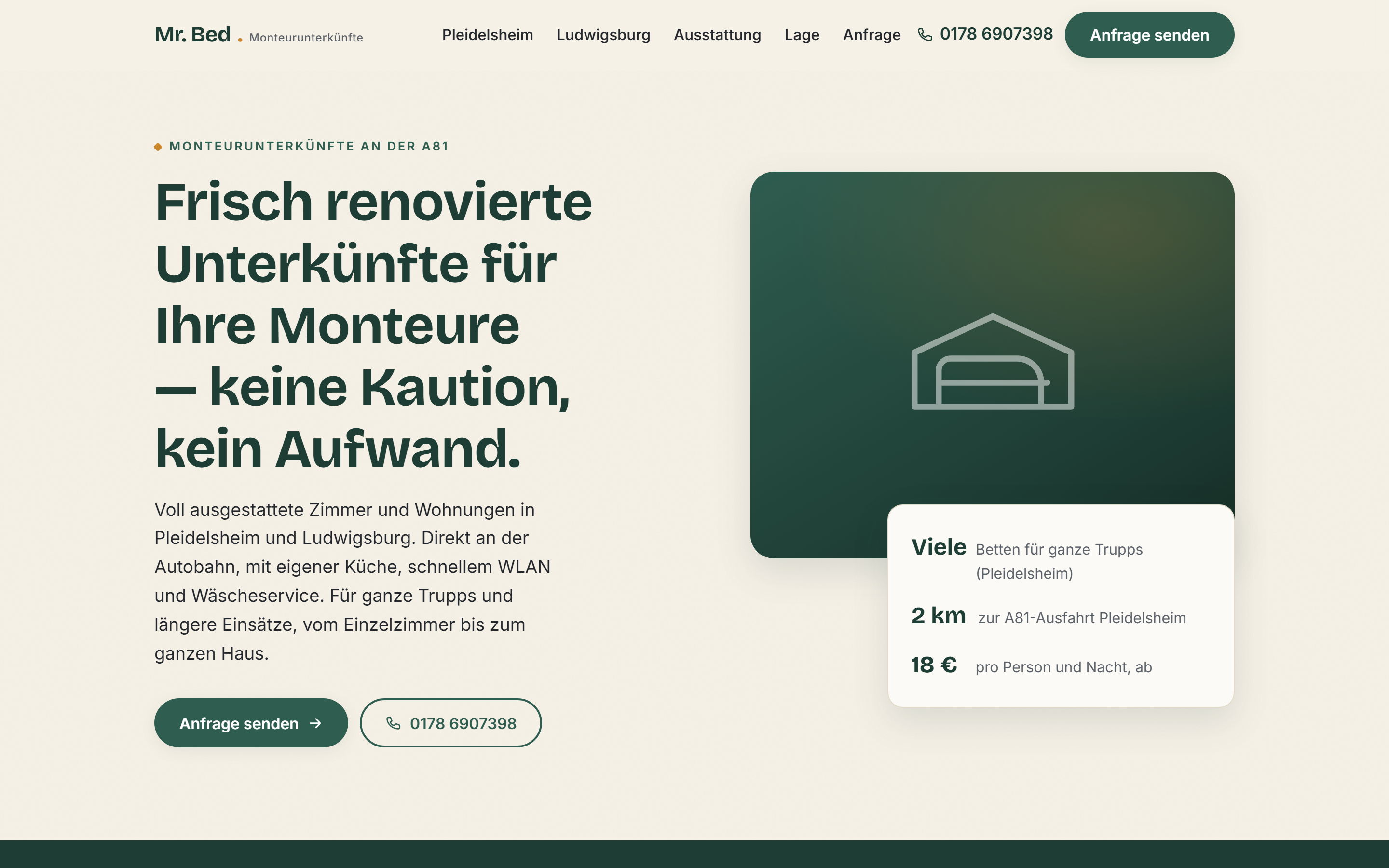 Startseite von Mr. Bed